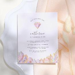 Small Our Precious Gem Girly Birthday Party Invitation Postinvitations Front View