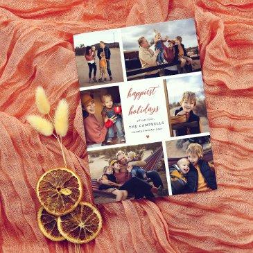 our wish | christmas letter & 6 photo collage holiday invitations
