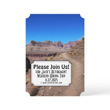 outdoor hiking adventure travel theme retirement invitation