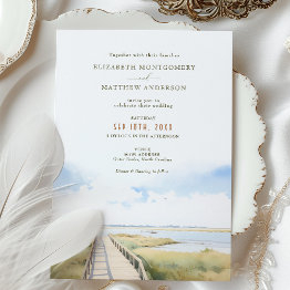 Small Outer Banks Nc Wedding Invitation Front View