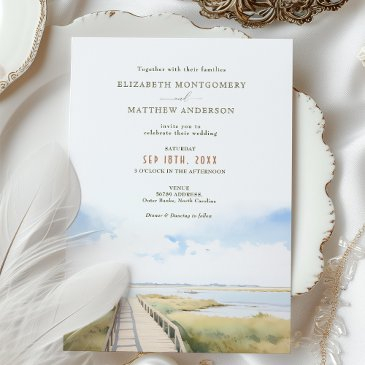 outer banks nc wedding invitation