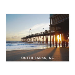 Small Outer Banks North Carolina Obx Avalon Fishing Pier Postinvitations Front View