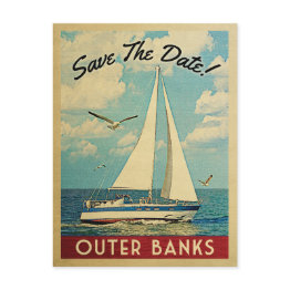Small Outer Banks Save The Date Sailboat Nautical Announcement Postinvitations Front View