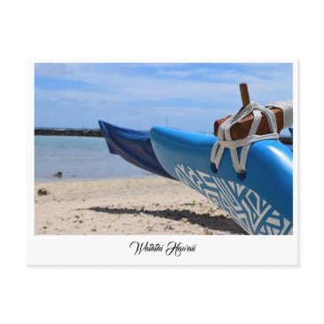 outrigger canoe on waikiki beach hawaii postinvitations. holiday postinvitations