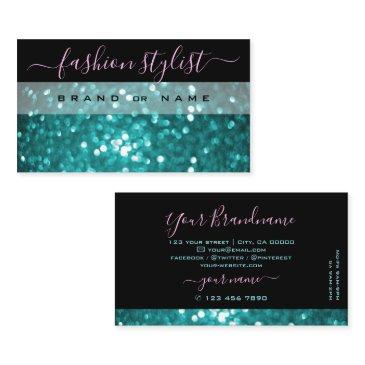 outstanding black teal sparkling glitter shimmery business invitations