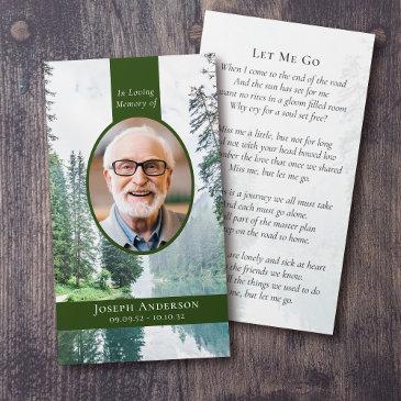 oval photo forest funeral memorial invitations