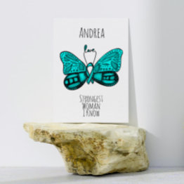 Small Ovarian Cancer Fighter Support Customisable Invitations Front View