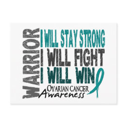 Small Ovarian Cancer Warrior Postinvitations Front View