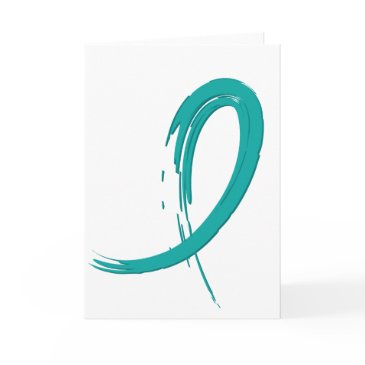 ovarian cancer's teal ribbon a4 invitations