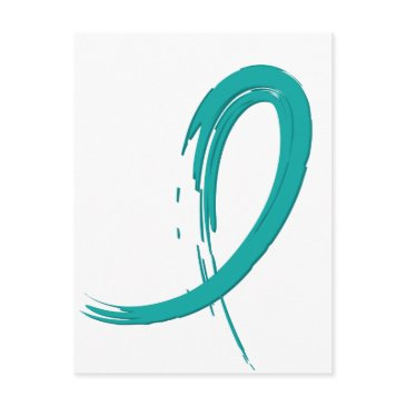 ovarian cancer's teal ribbon a4 postinvitations