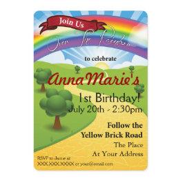 Small Over The Rainbow Invitations Front View