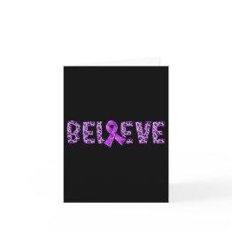 Small Overdose Leopard - Purple Ribbon Support Believe Invitations Front View