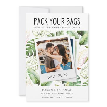pack your bags photo puerto rico wedding save the date