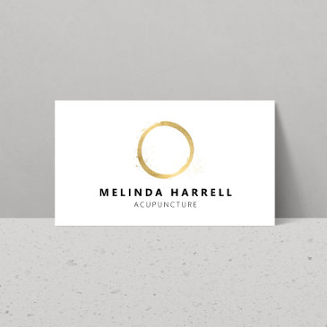 painted gold circle acupuncture, healer, wellness business invitations