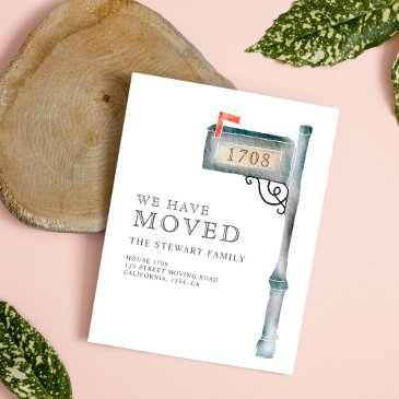 painted mailbox watercolor new home moving announcement postinvitations