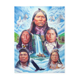 Small Painting Famous Indian Chiefs Native Americans Postinvitations Front View