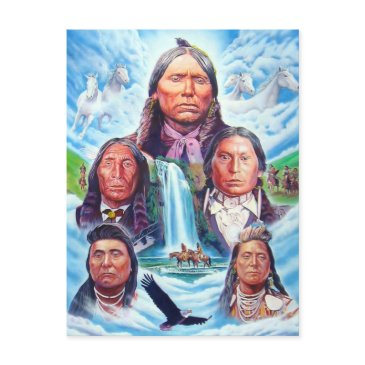 painting famous indian chiefs native americans postinvitations