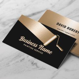 Small Painting Service Professional Gold House Painter Business Invitations Front View