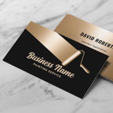 painting service professional gold house painter business invitations