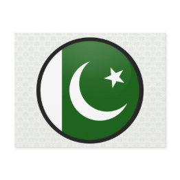 Small Pakistan Quality Flag Circle Postinvitations Front View