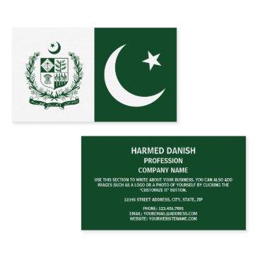 pakistani flag & state emblem, flag of pakistan business invitations