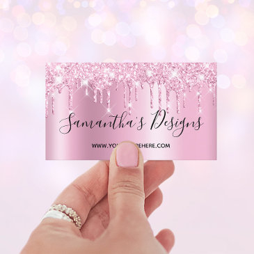 pale mauve pink glitter drips ombre online store business invitations