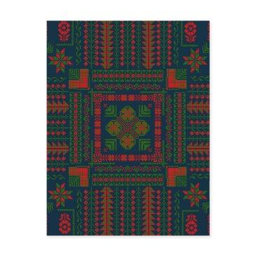 palestinian embroidery tatreez red green 5 pattern postinvitations