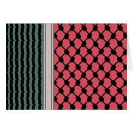 Small Palestinian Watermelon Hatta Keffiyeh Kufiya Folk Front View