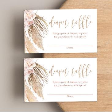pampas grass boho baby shower diaper raffle invitations
