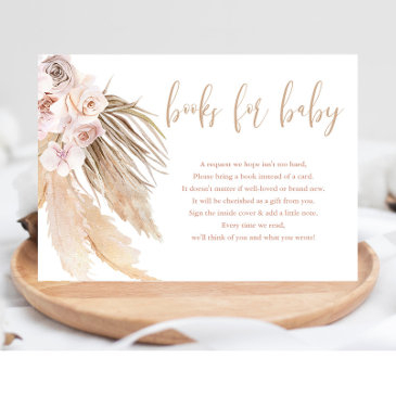 pampas grass boho bohemian books for baby shower enclosure invitations