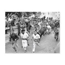 Small Pamplona Spain Running Of The Bulls Postinvitations Front View