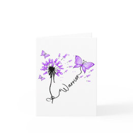 Small Pancreatic Cancer Warrior Pancreatic Cancer Purple Invitations Front View