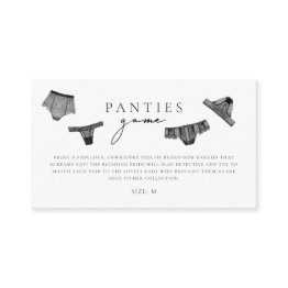 Small Panty Game Lingerie Bridal Shower Enclosure Invitations Front View