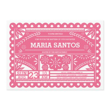 papel picado baptism invitation