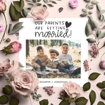 parent getting married children photo announcement