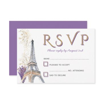 paris eiffel tower french lavender rsvp invitations