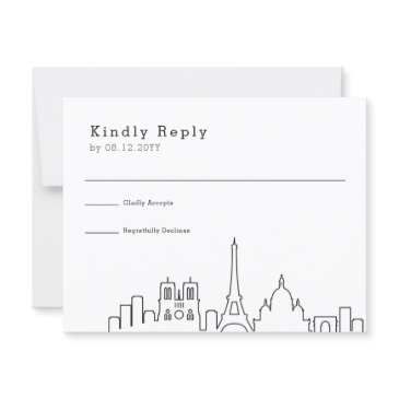 paris, france wedding | stylized skyline rsvp