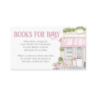 parisian cafe bonjour bebe pink baby shower enclosure invitations