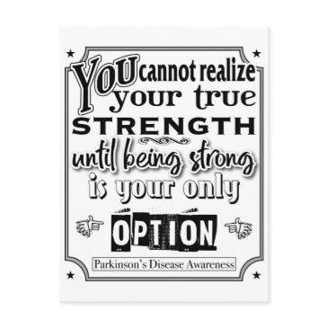 parkinson's disease awareness/strength quote postinvitations