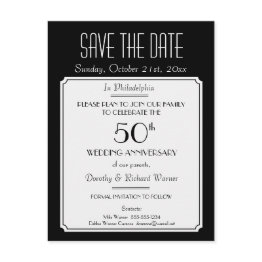 Small Party, Event Or Reunion Save The Date In Black Announcement Postinvitations Front View
