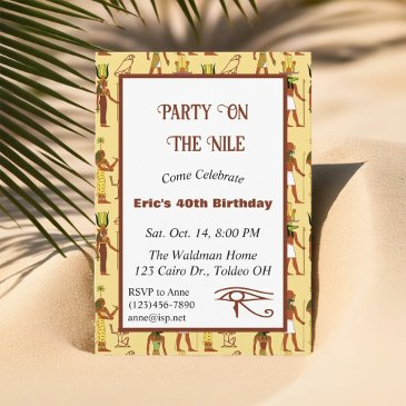 party on the nile egyptian theme invitation