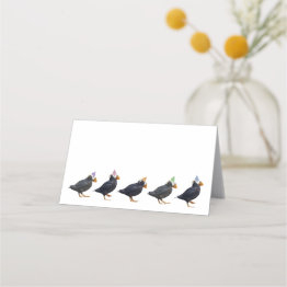 Small Party Puffins Birthday Place Invitations Front View