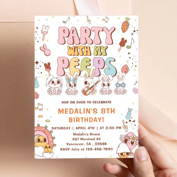 party with my peeps birthday party invitation