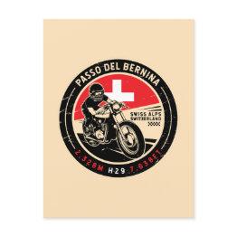 Small Passo Del Bernina | Switzerland | Motorcycle Postinvitations Front View