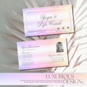 pastel colorful with diamonds and photo glamorous business invitations