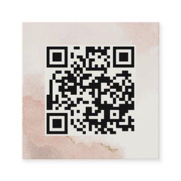 pastel dusty pink qr code minimalist chic square business invitations