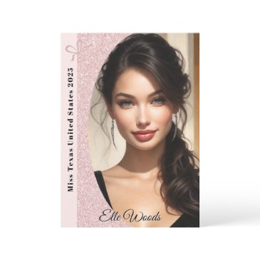 pastel glitter pageant autograph invitations