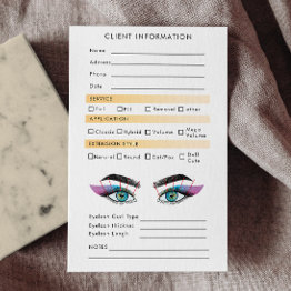 Small Pastel Holographic Eyelash Extensions Map Business Invitations Front View
