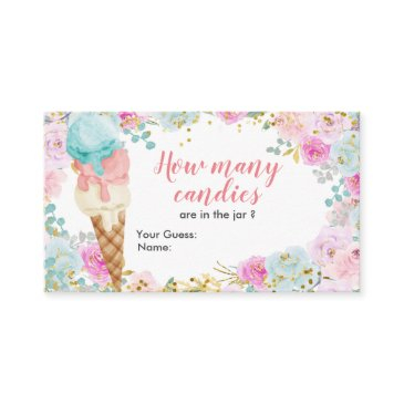 pastel ice cream floral guess how many candies enclosure invitations