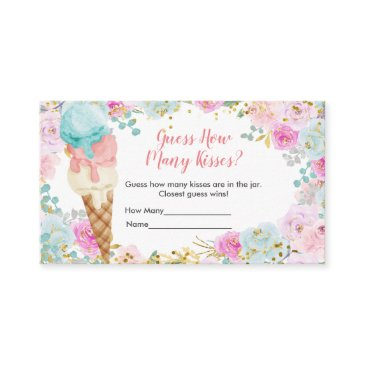 pastel ice cream floral how many kisses enclosure invitations